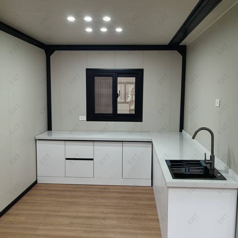 20ft uitbreidbare containerhuis met dubbele vleugel, geprefabriceerde mobiele wooneenheid