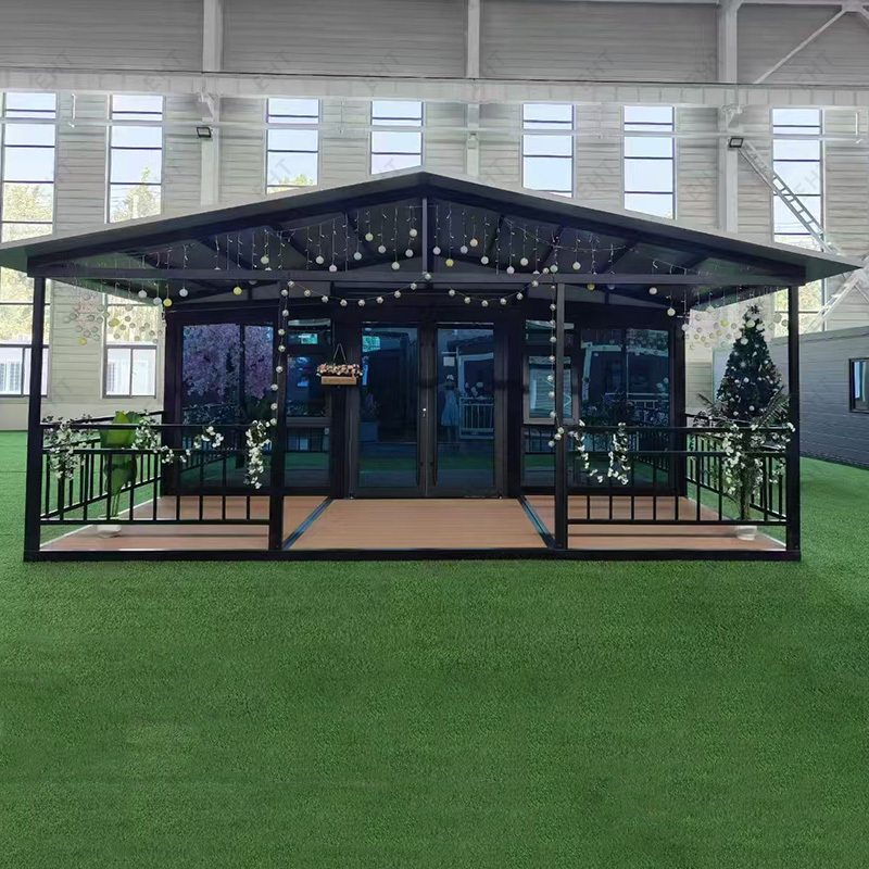 20ft uitbreidbare containerhuis met dubbele vleugel, geprefabriceerde mobiele wooneenheid